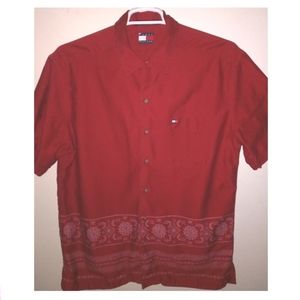 Tommy Hilfiger men's L red bandana button shirt